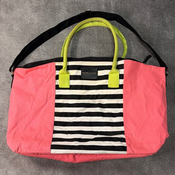 Victoria's Secret Handbags - Victorias Secret Vivid Colorblock Striped Duffel Bag